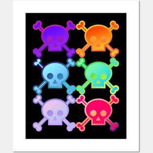 Skull and Crossbones Pirate Flag Multi Field Gradient Posters and Art